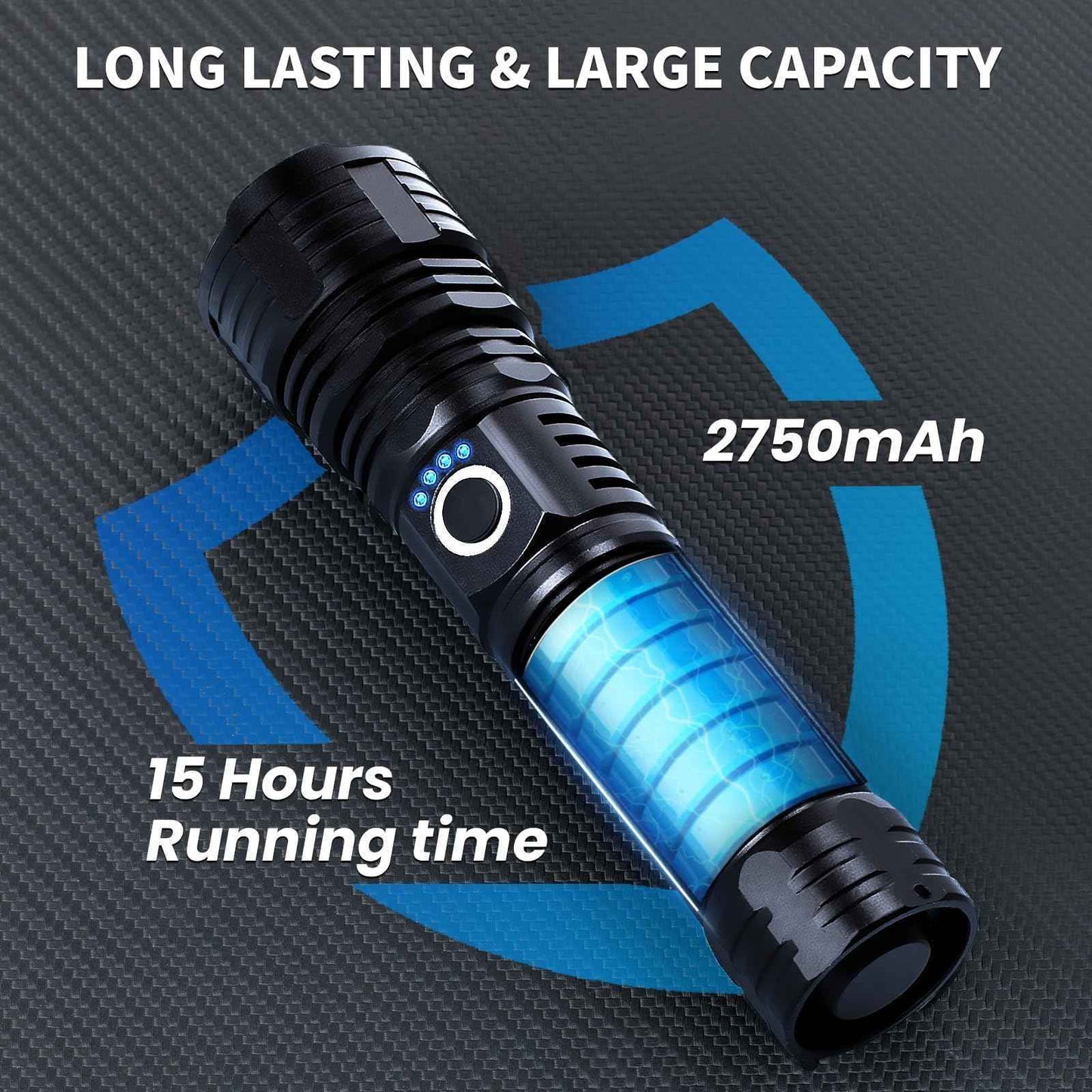 Lylting LED Flashlights High Lumens Rechargeable, 90,000 Lumens Brightest Handheld Flashlight, 5 Modes Powerful Multifunctional Flash Light Waterproof Flashlight for Home Camping