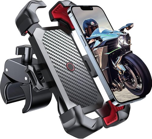 JOYROOM Motorcycle Phone Mount - 1s Auto Lock | 100mph Military Anti-Shake Bike Holder for All Phones