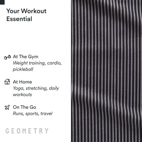 GEOMETRY Gym Towels for Working Out - Double-Sided, Compact & Quick Dry, Super Absorbent Microfiber Sweat Towel - Premium Microfiber for Gym - in Line, 16" x 30", 1 Piece
