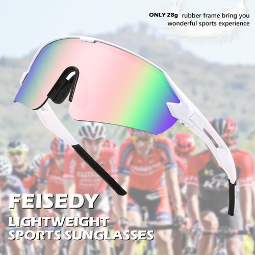 FEISEDY Sports Sunglasses for Men and Women, UV400 Protection Outdoor Cycling Driving Fishing Glasses B2987