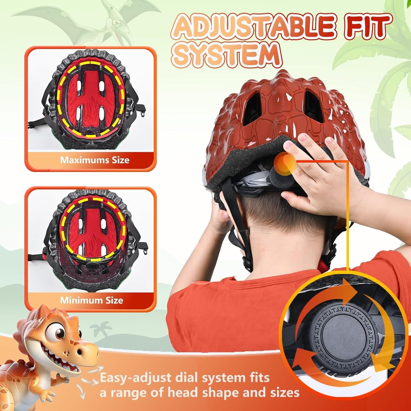 Skiennix Kids Bike Helmet - Adjustable 3D Design for Boys & Girls | Lightweight, Ventilated, Multi-Sport Use