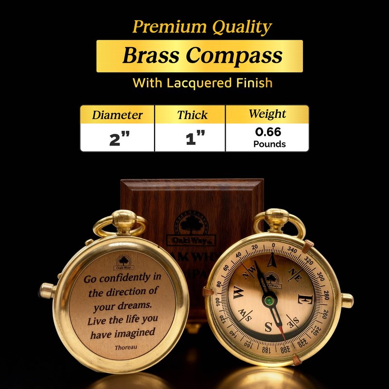 The Dream Chaser Compass - Go Confidently -2026 Unique Graduation Gifts for Him, College, High School, Cool Birthday Gift Idea for Son, Boys, Motivational Greeting Card Included