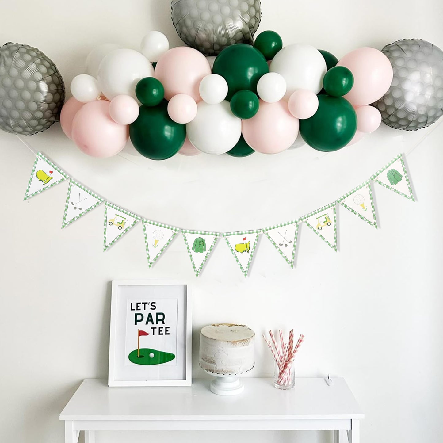 Golf Themed Birthday Banner - Golf First/1st Birthday Party Decorations,Hole In One Party Banner,Hole In One First Year Banner
