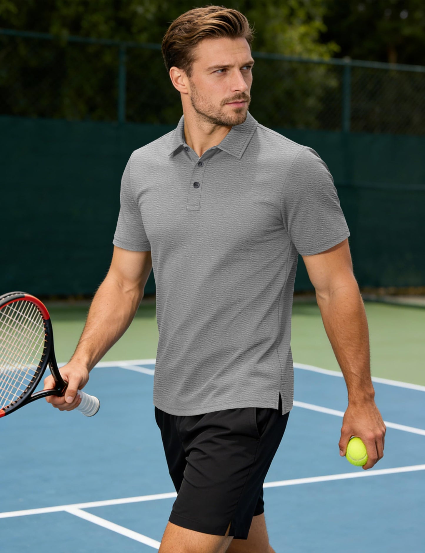 TACVASEN Dry Fit Polo Shirts for Men Short Sleeve Performance Golf Tops