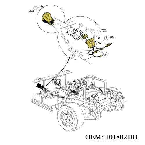 48 Volt Charger Receptacle and Fuse Assembly for Club Car DS 2000-up Electric Golf Cart, OEM# 1018021-01 1018468-01