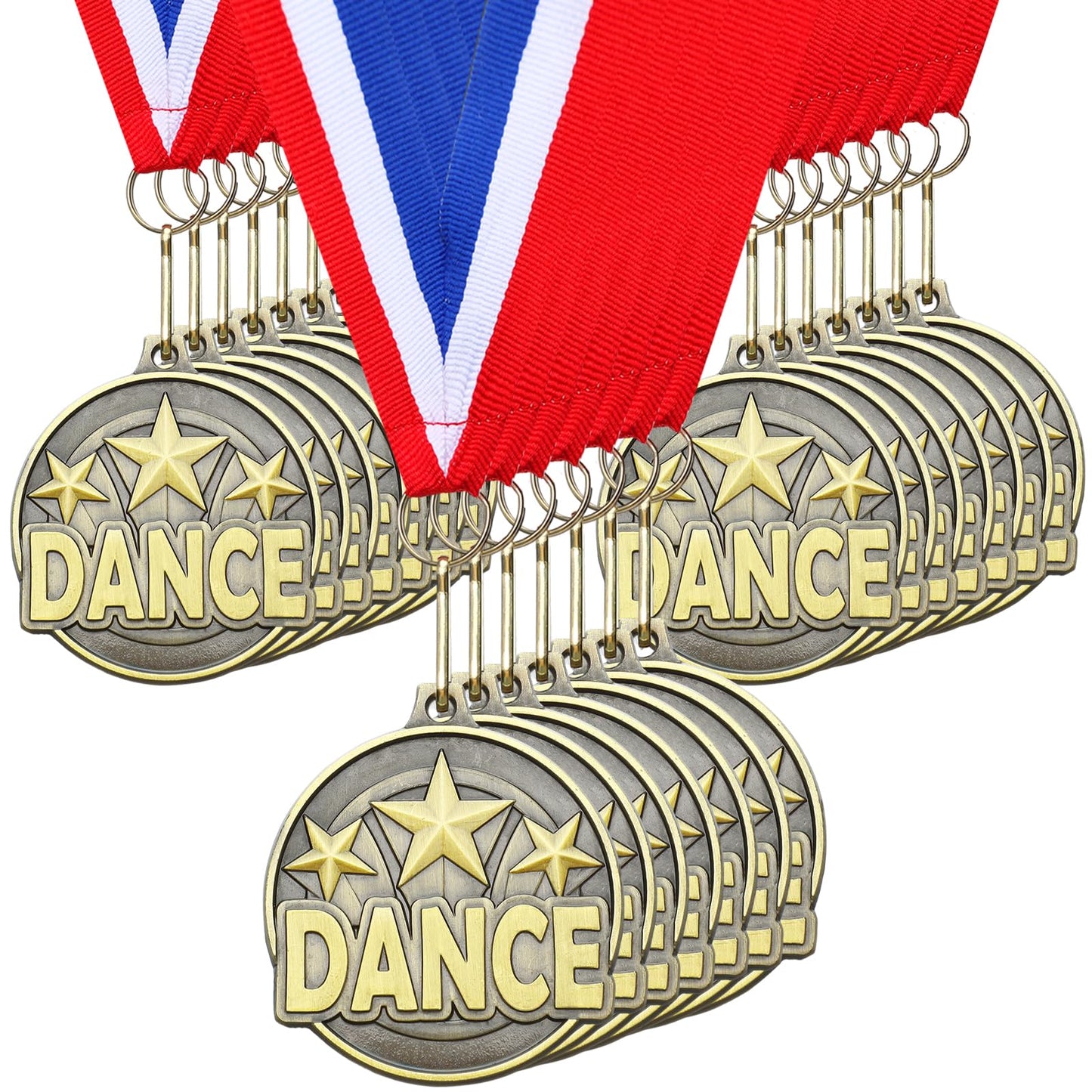 Quelay 30 Pcs 2'' Medals for Awards Winner Bulk with Neck Ribbons Metal Trophy Award Prize Gift for Kids Students Adults School Graduation Participation Competitions(Dance)