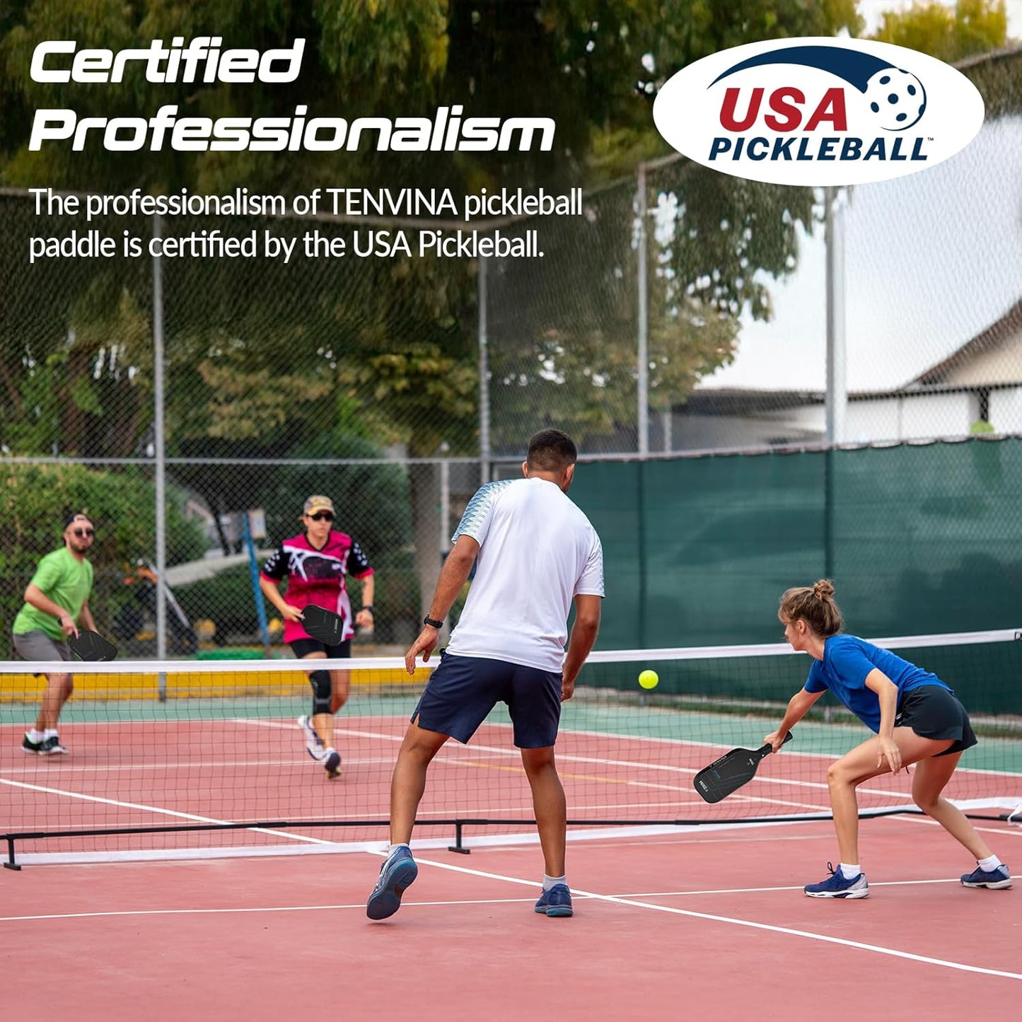 TENVINA Pickleball Paddle - Multi-Layer T700SC Carbon Fiber for Strong Spin & Power | USAPA Approved