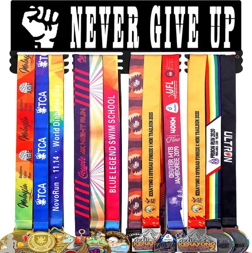 Goutoports Medal Hanger Display Rack - Personalized Award Ribbon Organizer for 60 Medals | Wall Mount Design