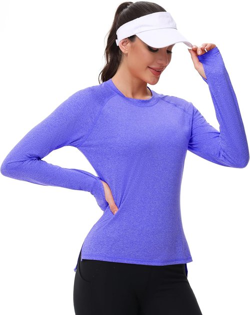 Isnowood Women's UPF 50+ Sun Protection Long Sleeve Shirts - Athletic Swim & Hiking Tops
