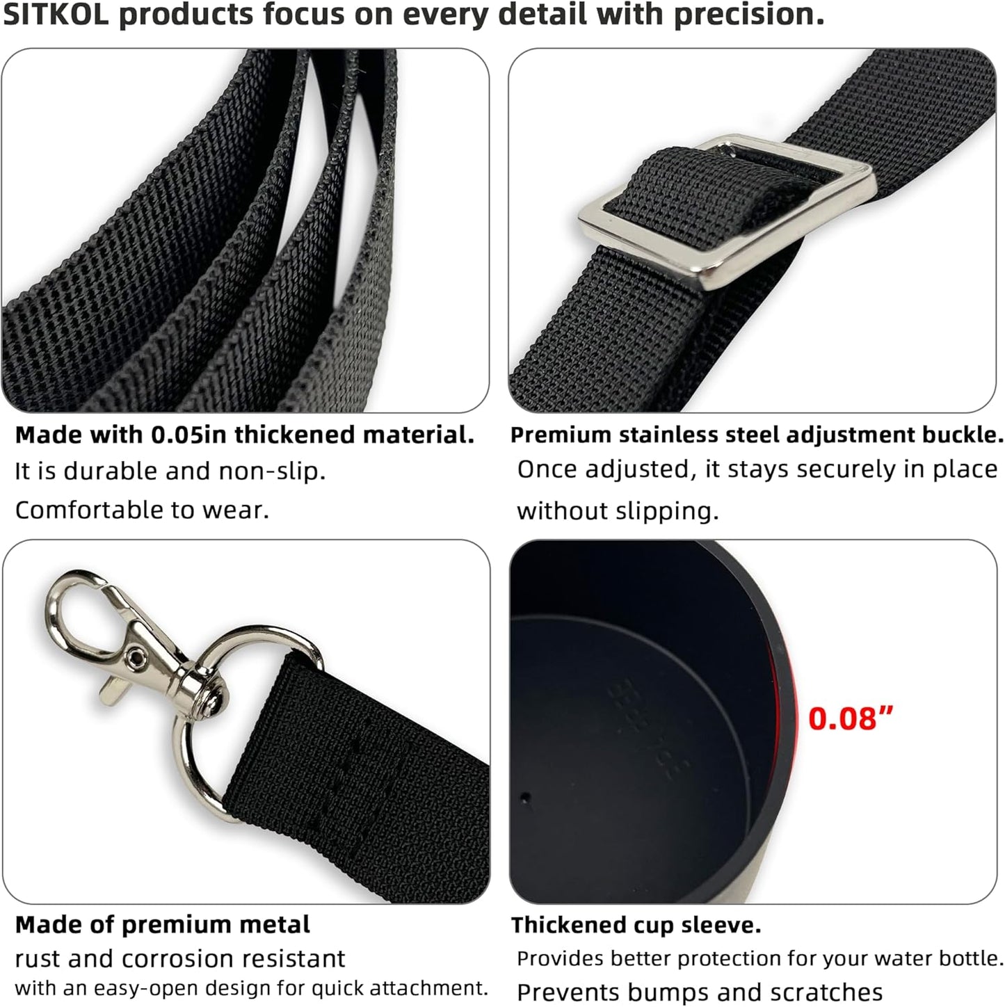 Owala Silicone Boot Set - Non-Slip Sleeve, Shoulder Strap & Handle Strap for 24/32/40 oz Bottles | Candy Coated