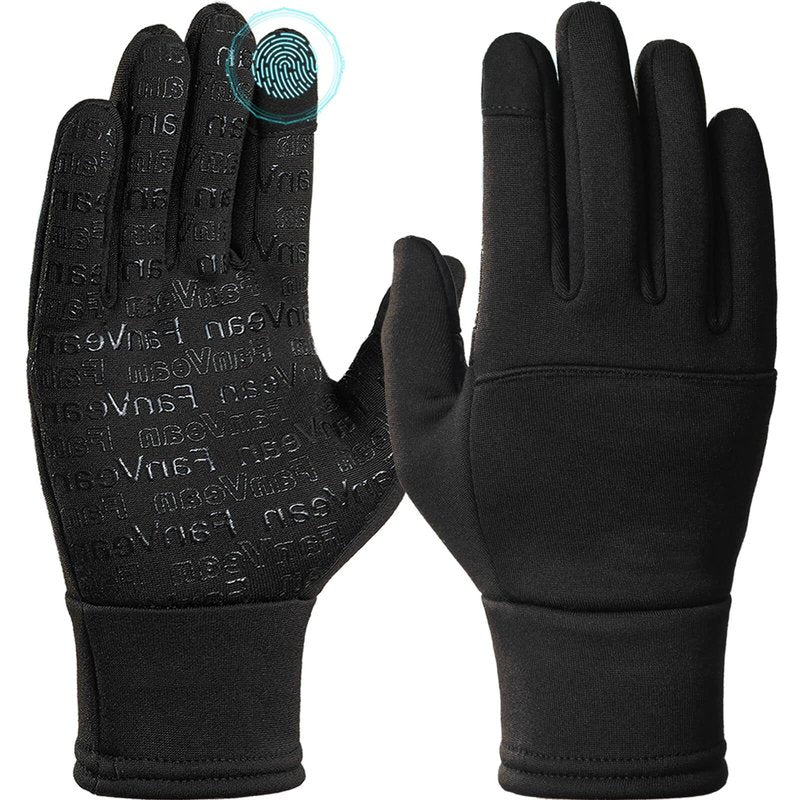 FanVean Gloves for Cold Weather Women Men Winter: Thermal waterproof Windproof 360°Touchscreen for Running Cycling Snow Ski Driving Motorcycle Hiking Riding Workout- Medium Black