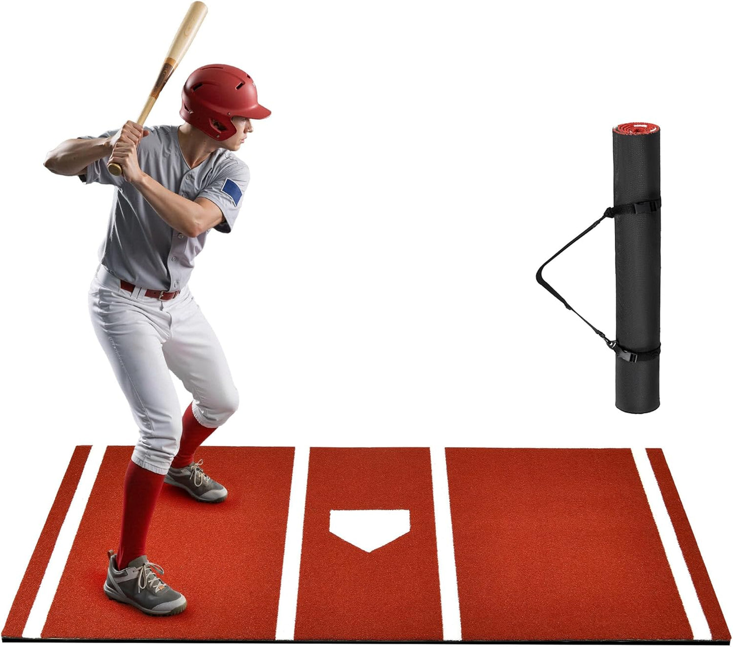 Skiennix Baseball Batting Mat - Non-Slip Turf for Hitting Practice | 6x4/10x3.8/12x6FT Sizes