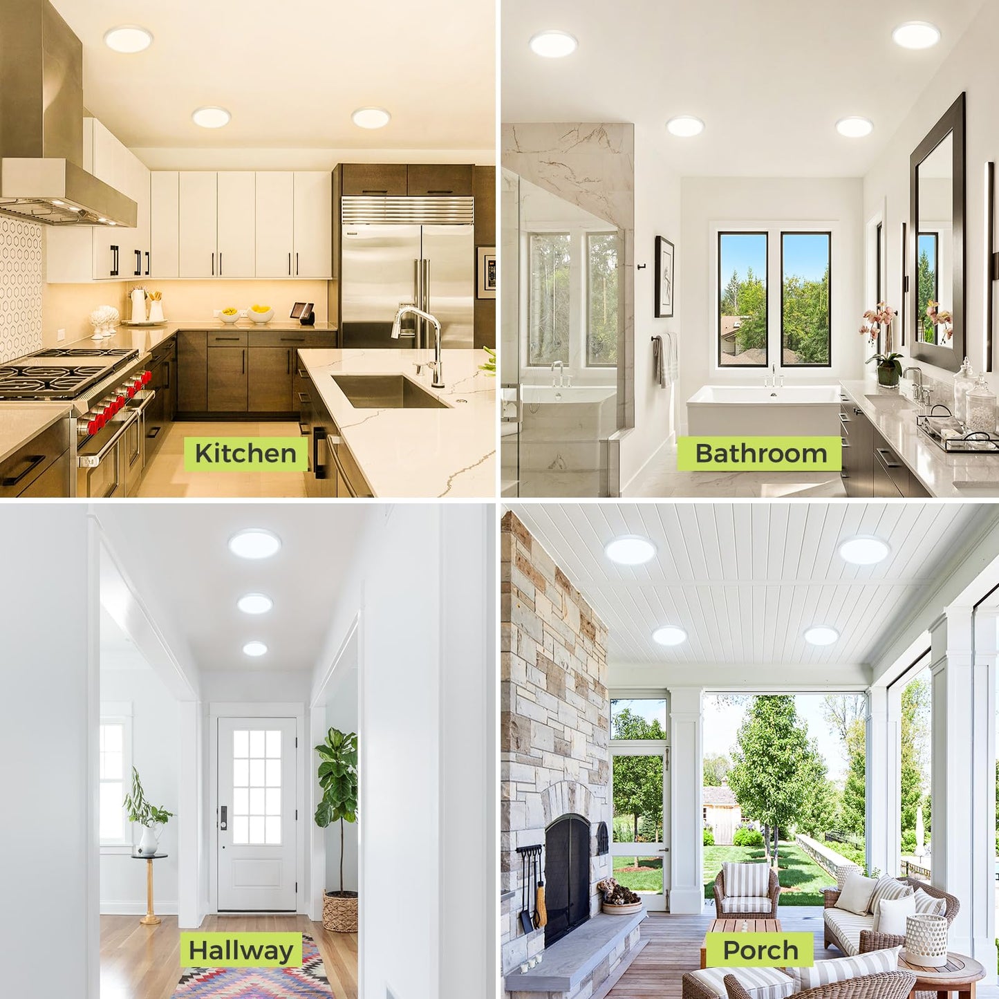 1PACK Flush Mount LED Ceiling Light Fixture - White, 6.5Inch 12Watt, Dimmable & 3000K-4000K-6500K 3 Color Selectable Ceiling Lamp - 1200LM Low Profile Light for Kitchen, Bedroom, Hallway, Porch