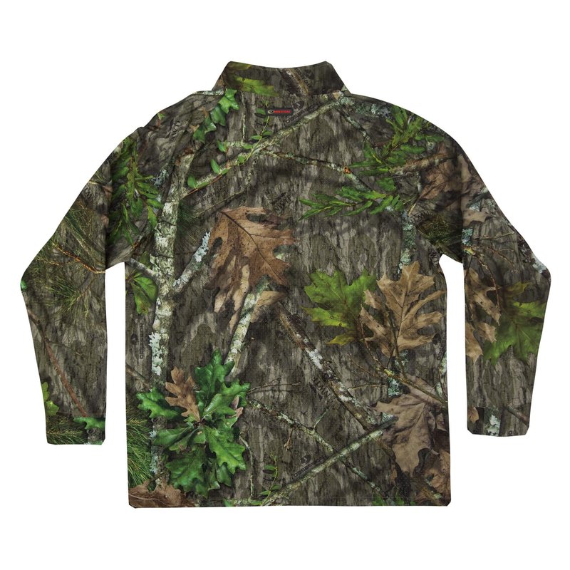 Mossy Oak Men's Hunting Shirts Lightweight Camo Tibbee Tech Stretch Quarter Zip