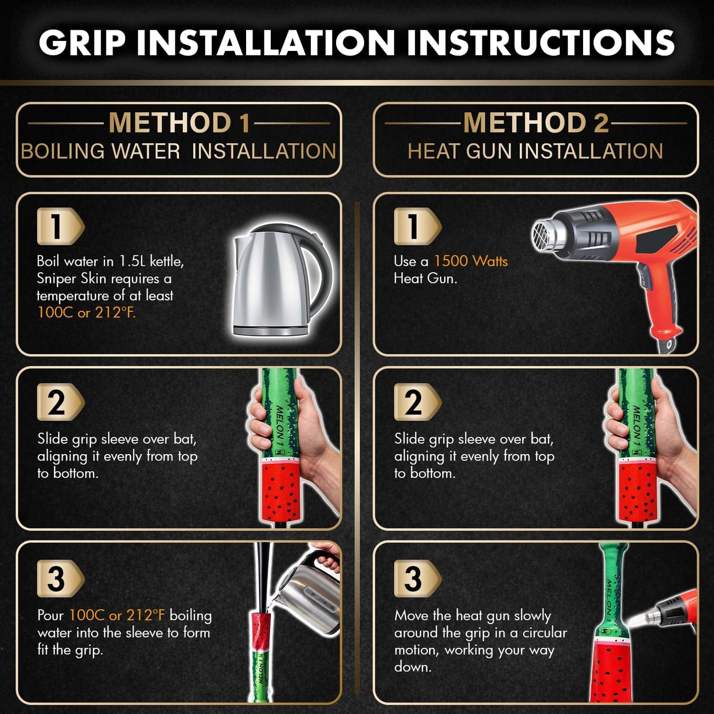 Sniper Skin Baseball Grip - Heat-Activated, Easy Install Non-Slip Wrap for Baseball & Softball