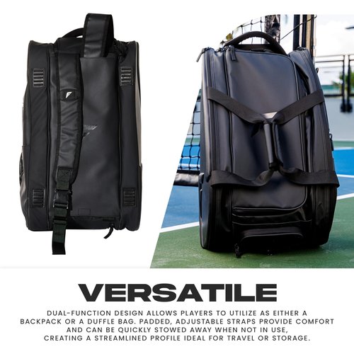 Franklin Sports Pro Series Bag II - Professional Pickleball Bag - Duffle/Backpack - Premium Storage - Charcoal