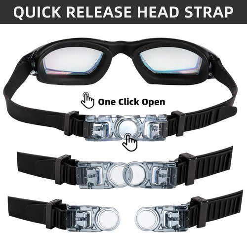 LOCONHA Swim Goggles - Anti-Fog, Leak-Proof Design | 2 Pack for Adults & Youth
