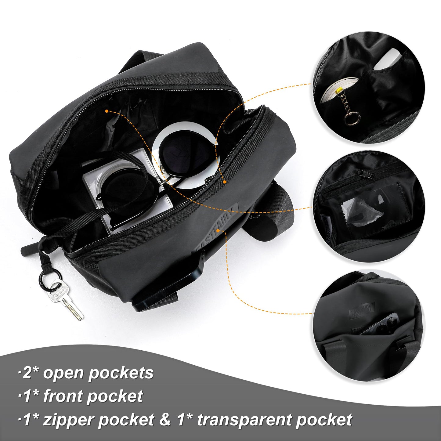 FASTFAIRY Small Gym Shoulder Bag For Women: Black Purse Handbags With Adjustable Strap - Millennials Gen Z Fitness Enthusiasts - Yoga Pilates Strength Training