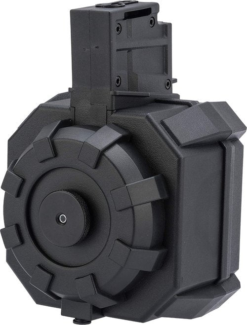Evike Airsoft - Angel Custom 2000 Round Blok Firestorm AEG Airsoft Drum Flashmag (Color: Black / G36)