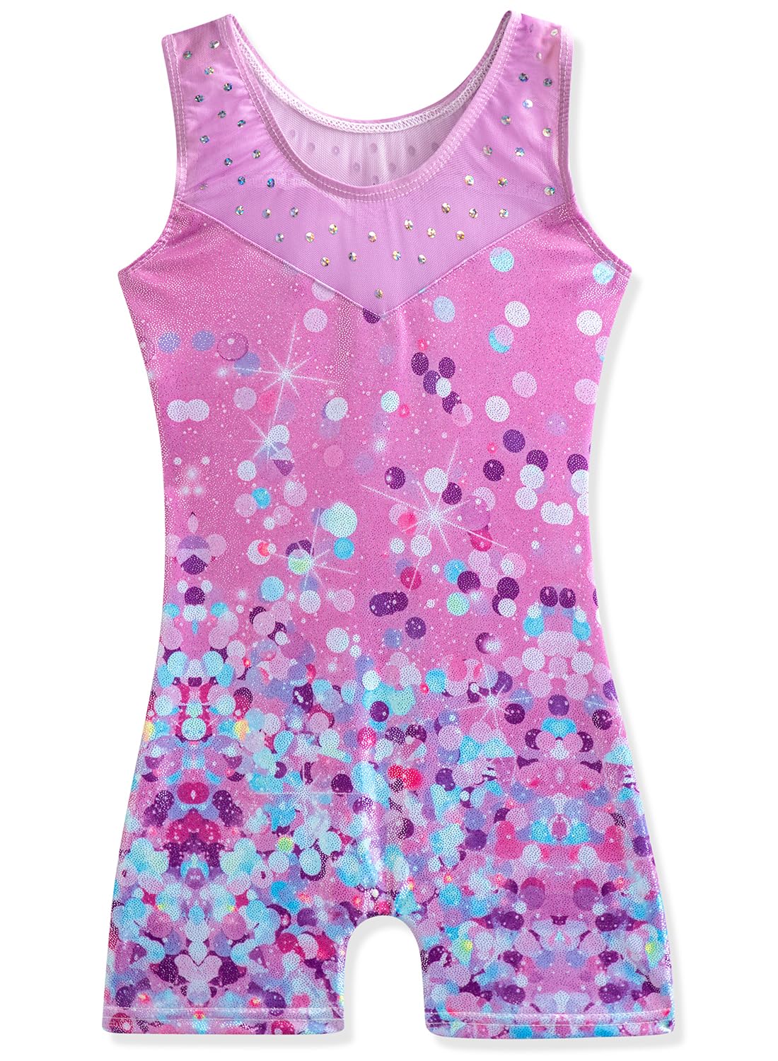 HOZIY Gymnastics Leotards for Girls Toddlers 2t 3t Purple Sequins Diamond Rhinestones Mesh Strap Tumbling Outfits Dance Clothes Apparel Sparkly