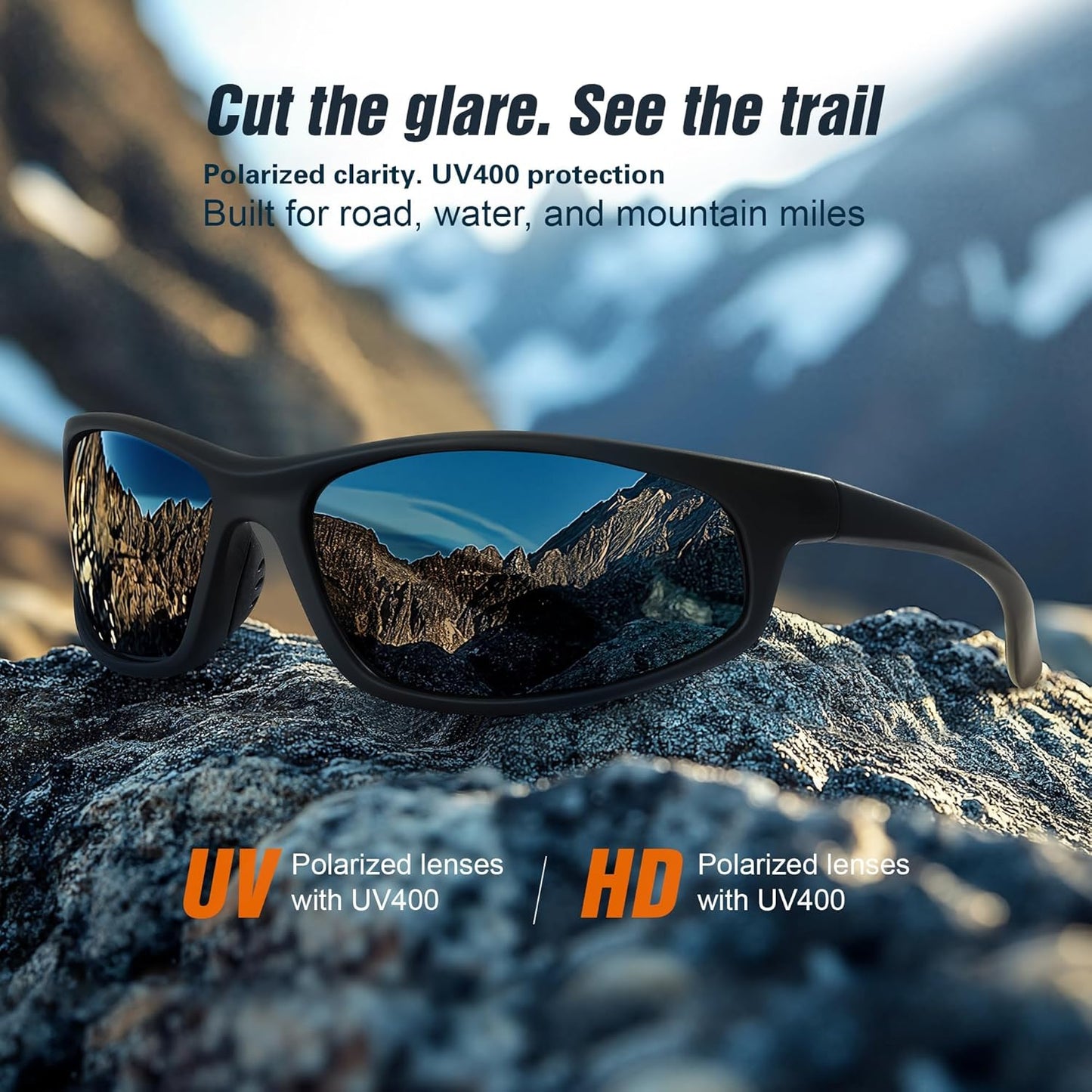 Skiennix Polarized Sports Sunglasses - UV Protection Wrap-Around Design for Men & Women | 3-Pack Set