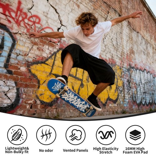 EULANT 3D Protection Hip Butt Pads Protective Padded Shorts Crash Pad Impact Gear for Skiing Skating Snowboarding Black