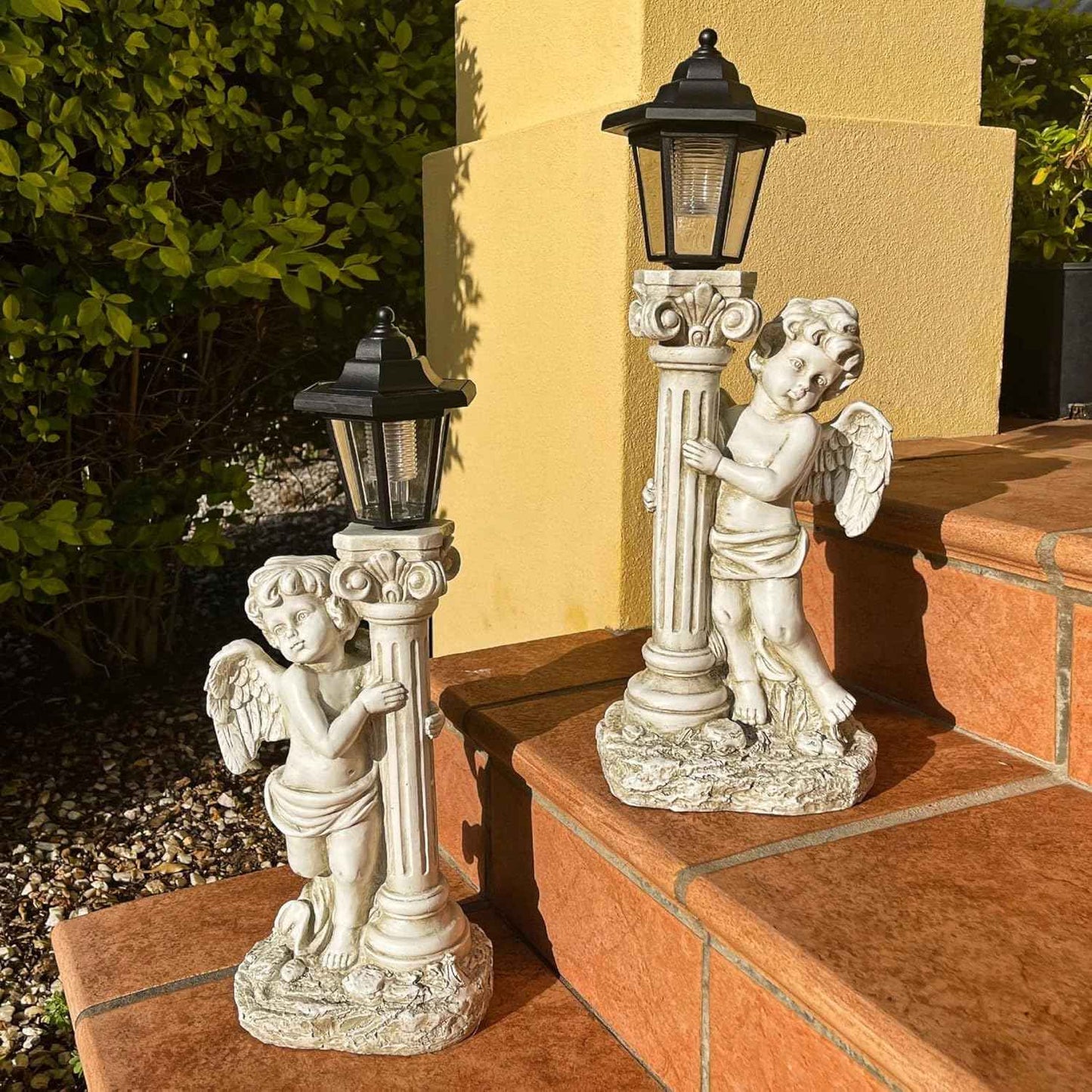 19.7-Inch Solar Angel Statue with Roma Pillar - Outdoor Garden Decor & Christian Gift