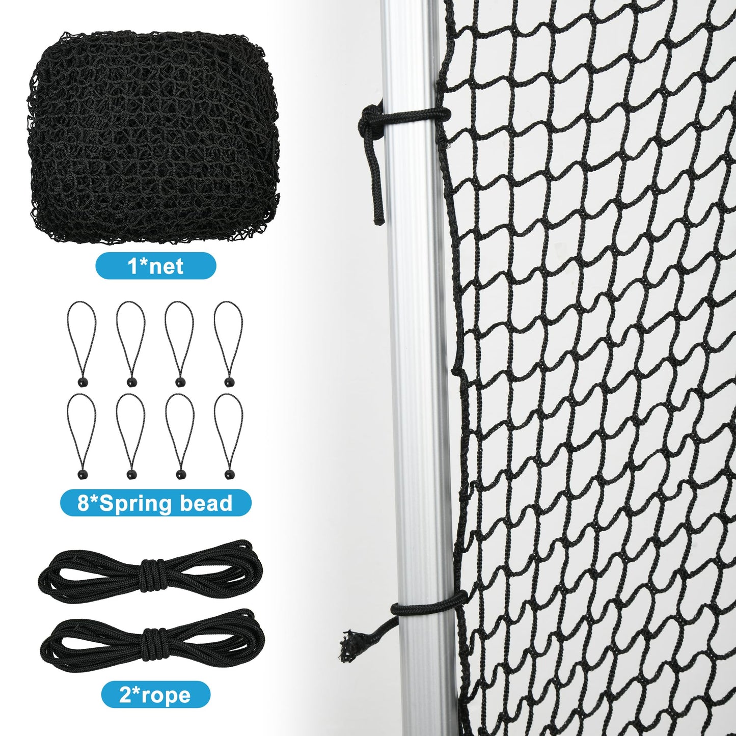 Nylon Golf Hitting Net 10x10FT,Easy Setup Hitting Net with Rope and Elastic Buckle, Sturdy Golf Netting,Weatherproof Sports Net,Backstop Net for Golf, Baseball, Softball,Hockey, Soccer