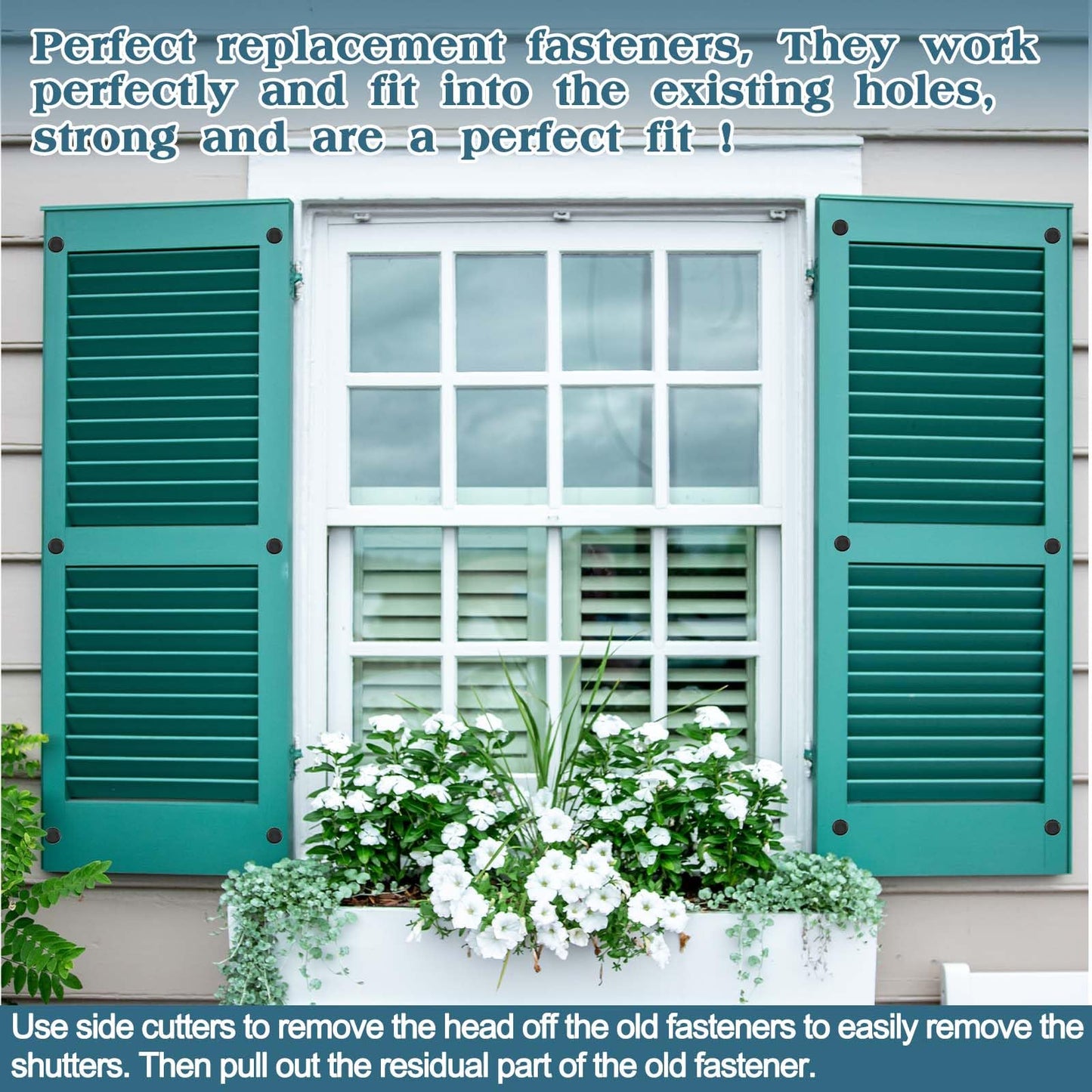 QincLing 30Pcs Vinyl Shutter Fasteners 3 Inch Black Window Shutter Panel Pegs Shutter Screws Pins Plastic Shutter Exterior Spike Loks Anchor for Installing Decorative Wood Aluminum Vinyl Shutter