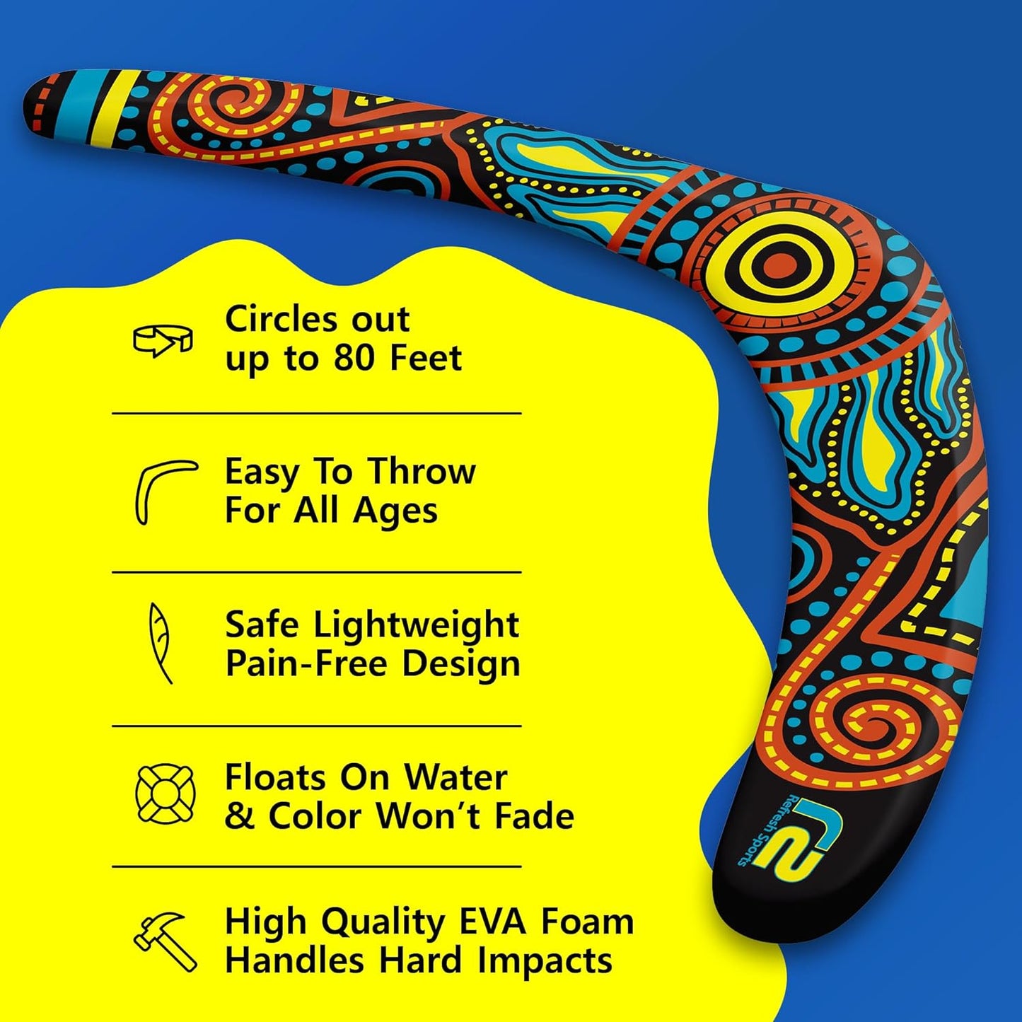 Skiennix Outdoor Flying Boomerang Toy - Fun Beach Game for All Ages | Soft Backyard Toy for Kids & Adults