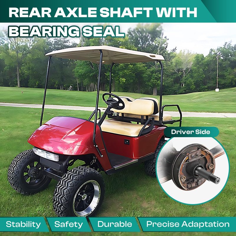 DRIVE UP Golf Cart Rear Axle Shaft with Bearing Seal for 1994.3-2009 EZGO Gas TXT, Medalist, ST, MPT Models, Driver Side EZGO Rear Spline Axle Shaft Kit OEM# 72056G01 72056-G01 26811-G01
