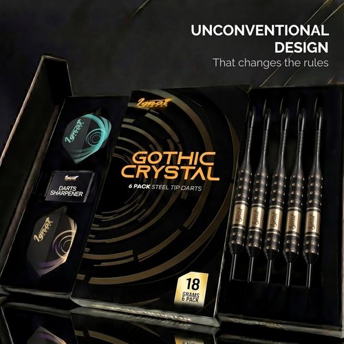 IgnatGames Steel Tip Dart Set - Brass Barrels & Tempered Steel Points | Includes 16 Flights & Gift Case
