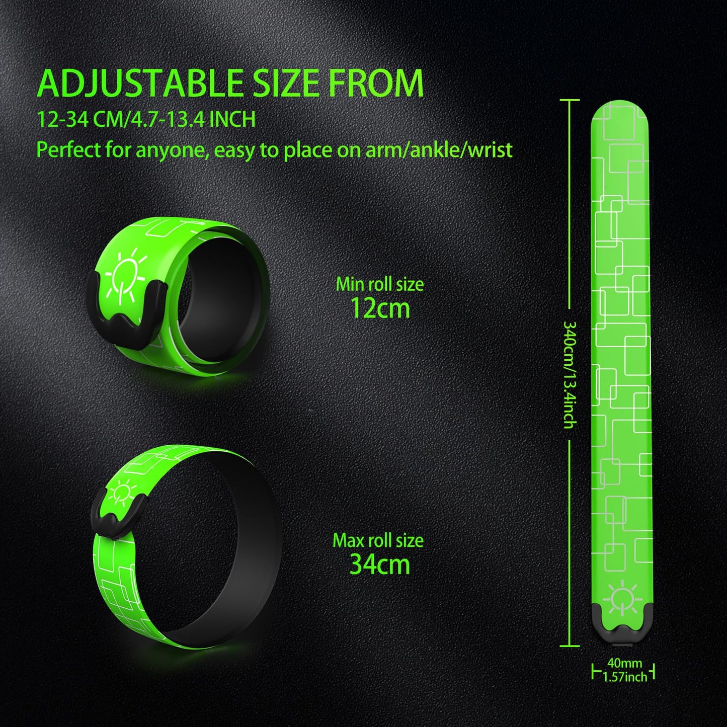 Todoxi 2 Pack LED Armband Rechargeable, Running Lights for Runners, Running Lights, Reflective Running Gear Light Up Armband High Visibility LED Wristband Lights for Running Walking