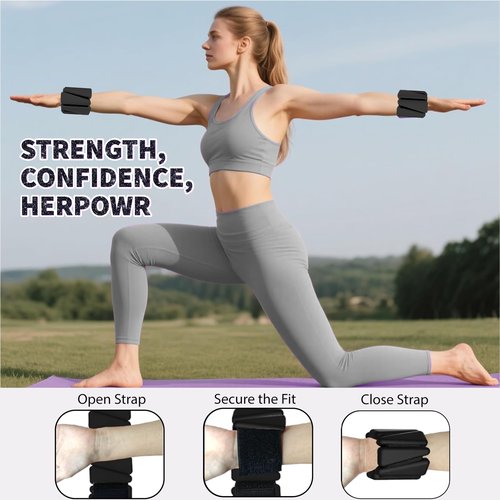 HerPowr Pilates Kit with Weights, Pilates Kit with Ankle Wrist Weights, Pilates Set, at Home Pilates Kit, Pilates Sets for Women, Pilates Essential kit, Pilates Accessories, Pilates Workout Sets