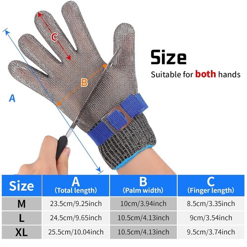 Herda Cut Resistant Gloves - Level 9 Safety for Meat Cutting & Oyster Shucking | Size M