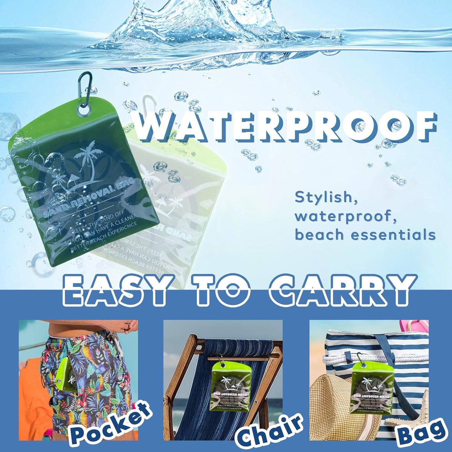 Skiennix Beach Sand Remover - Gentle Instant Sand Removal Bag for Travel & Vacation Essentials