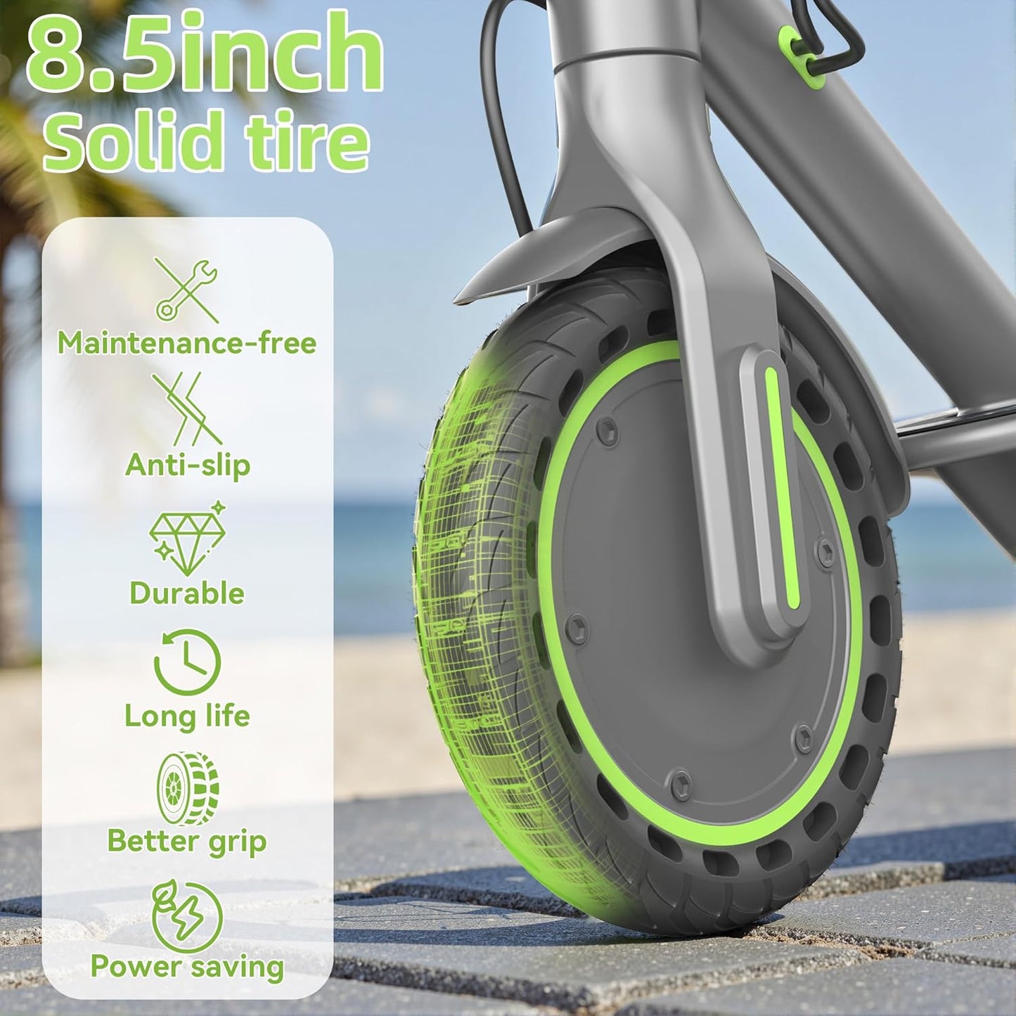 Roinside Electric Scooter - High-Performance Commuting Scooter with Solid Tires & Long Range Options