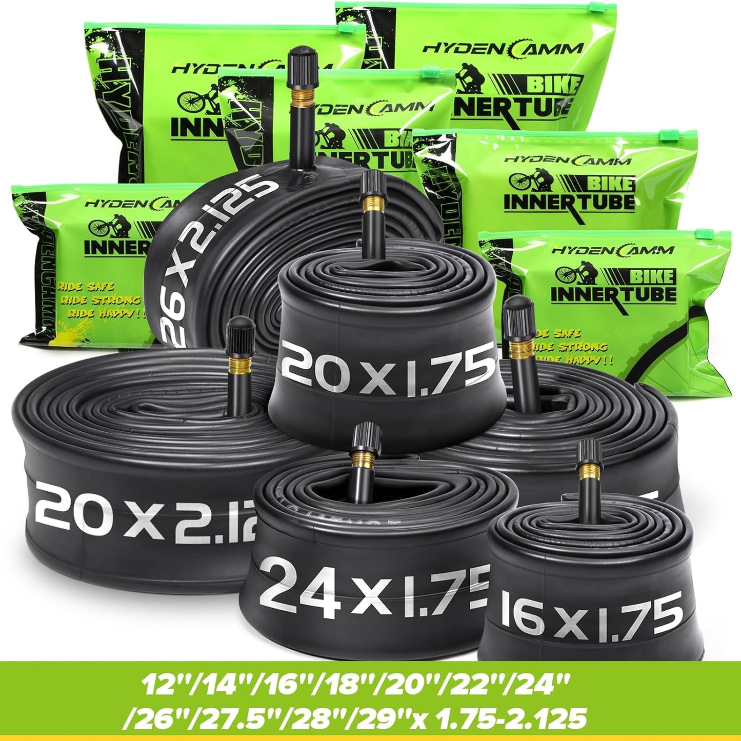 Skiennix Bike Inner Tube - 20/26x2.125 with 35mm AV Schrader Valve & 2 Tire Levers | Durable Butyl Material
