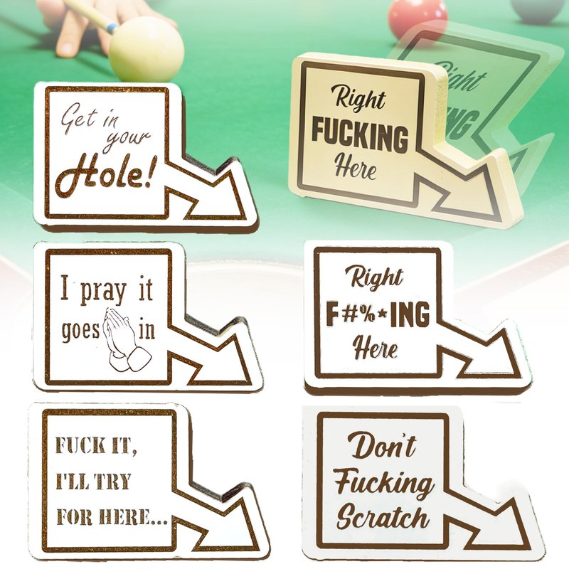 8 Ball Pocket Marker Funny, Funny Pool Table Decoration Sign,Golf Ball Marker,Mark Your Pocket,Mini Billiards Game Accessories Gifts for Men (6pcs)
