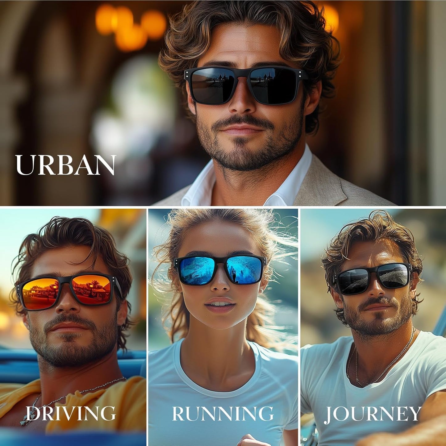 Polarized Sunglasses - Classic Sport Shades for Men & Women | UV400 Protection for Driving & Outdoor Activities
