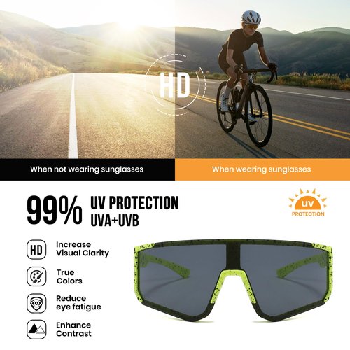 Cyxus Cycling Sunglasses Men Women Sleek Lightweight Anti-Glare Glasses UV Protection Runing Bike Baseball Fishing 1243