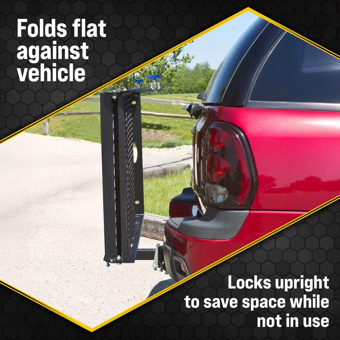 Titan Ramps Wheelchair Scooter Carrier for Car Truck SUV, 2" Hitch, Long Folding Ramp, 400 lb Capacity, 46.5" x 28" Cargo Carrier for Vehicles