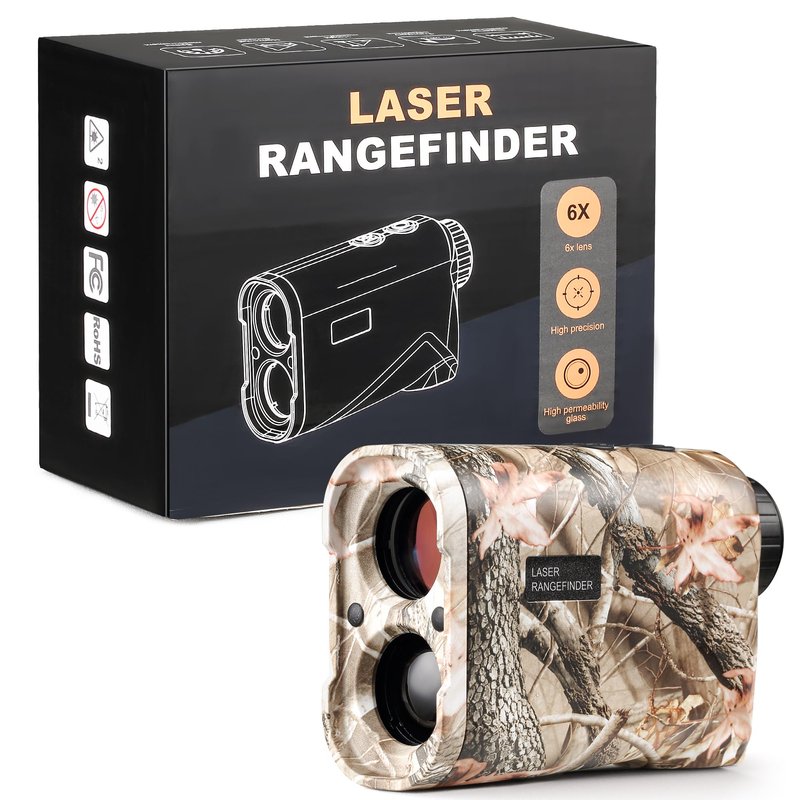 LuyFuitre 1500 Yards Hunting Laser Rangefinder, Rangefinder for Bow Hunting with Angle Compensation, 6X Zoom Golf Range Finder for Shooting, Rangefinder Illuminated for Rifle Hunting, Deer