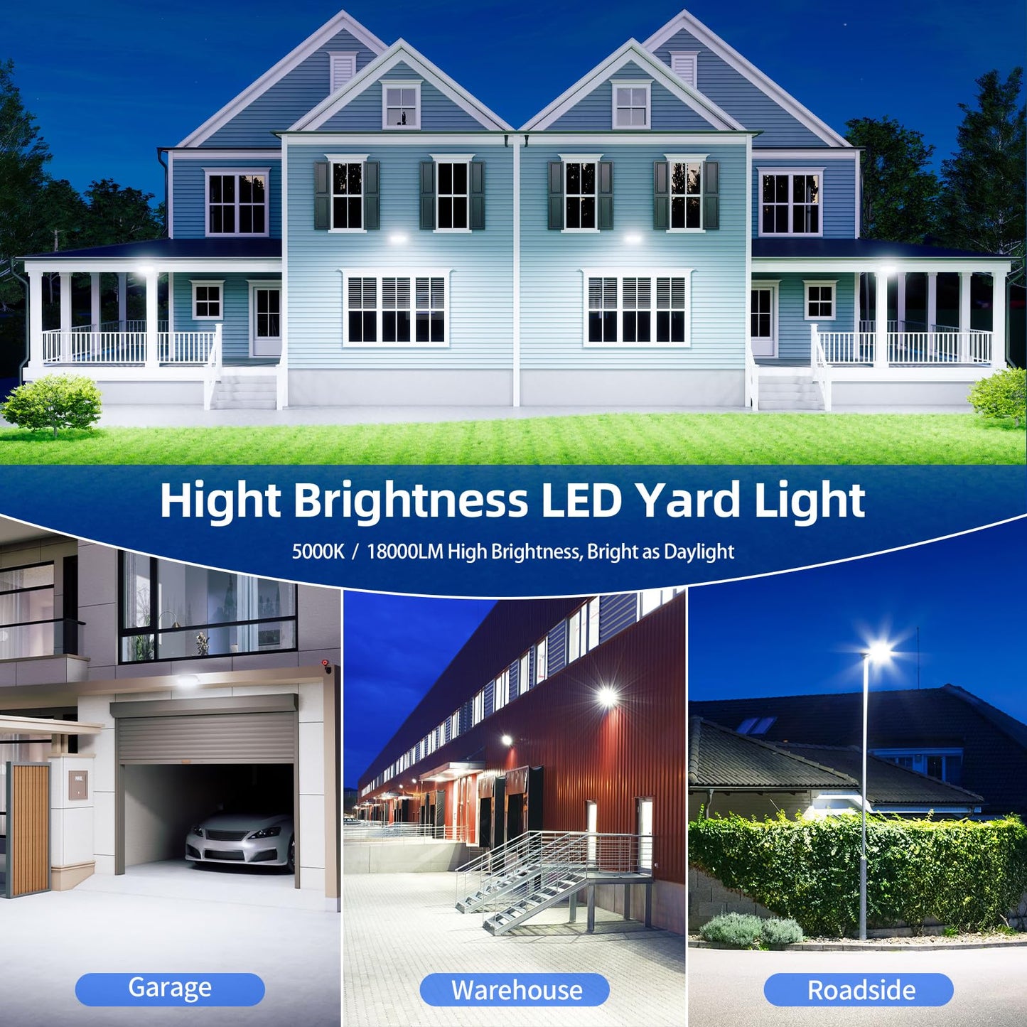 NUOGUAN 120W LED Barn Light 18000LM with Dusk to Dawn Photocell, ETL Listed, 5000K Daylight Yard Area Light, IP65 Waterproof Security Area Light for Farmhouse/Garage/Yard, AC100-277V