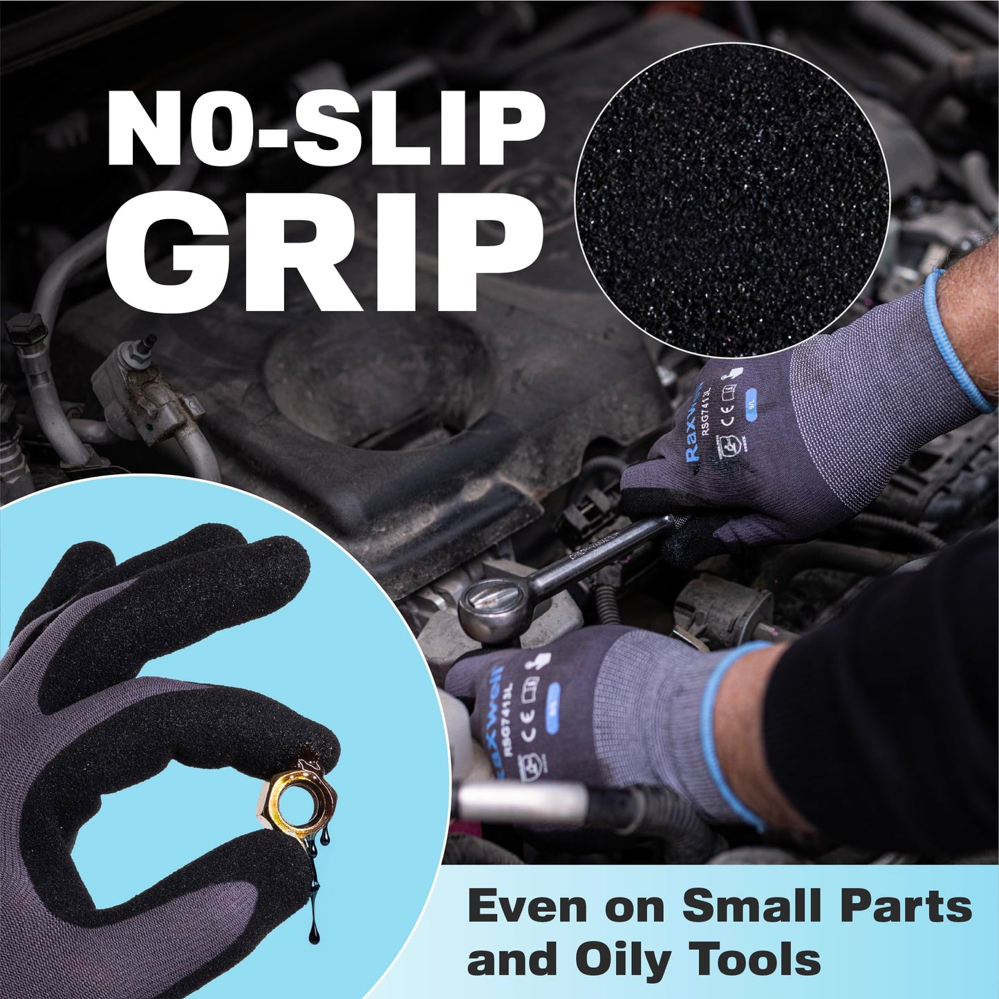 Work Gloves MicroFoam Nitrile Coated Firm Grip for Men and Women, Abrasion Resistant Seamless Knit Nylon Gloves for Garden, Yard, Mechanic, Construction and Industrial Tasks – 36 Pairs (Grey) S