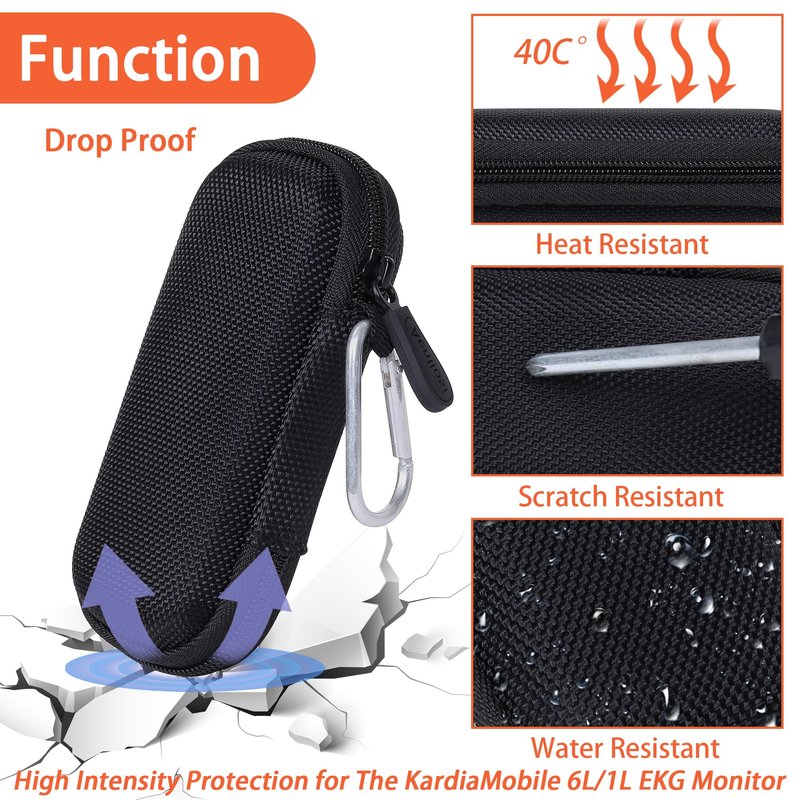 Hard Storge Case Replacement for AliveCor Kardia Mobile ECG Monitor Device 6/1L /SHANREN Heart Rate Monitors with Pill Organizer by Aenllosi