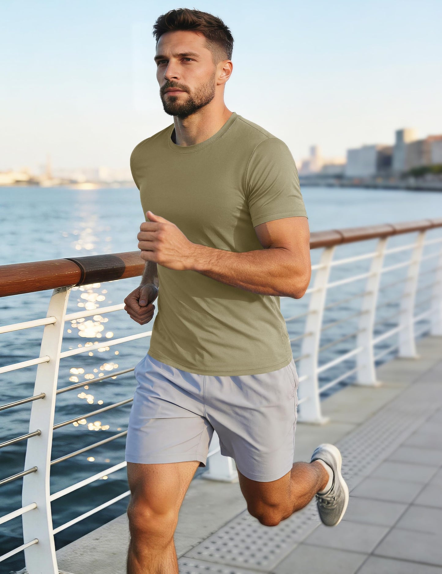 MAGCOMSEN T Shirts for Men Summer Crew Neck Ultra Lightweight Short Sleeve Rash Guards Shirts Quick Dry Outdoor TOS