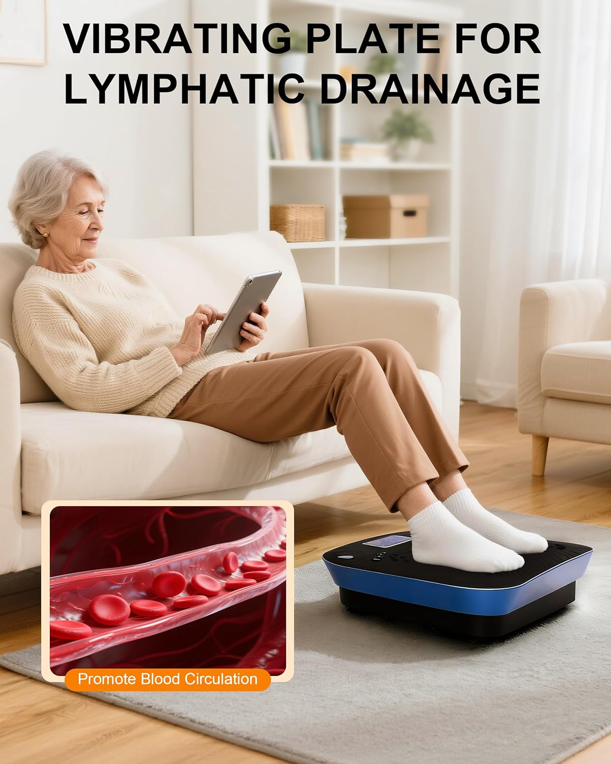 Skiennix Vibration Plate Machine - 180 Speeds for Lymphatic Drainage & Weight Loss | 460LB Capacity Fitness Platform