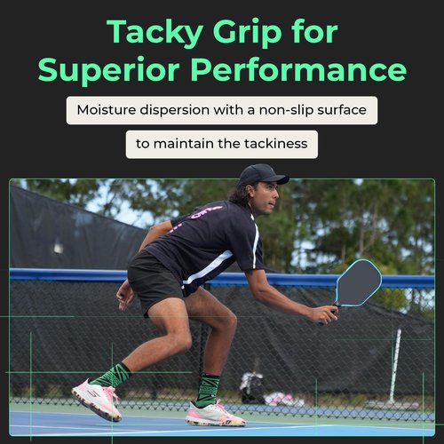 ADV MaxTac Tacky Pickleball Overgrip - 6 Pack - Extremely Sticky Non-Slip Pickleball Grip Tape - Razor-Thin & Easy to Use Pro Pickleball Paddle Grip Tape (6-Pack Black)