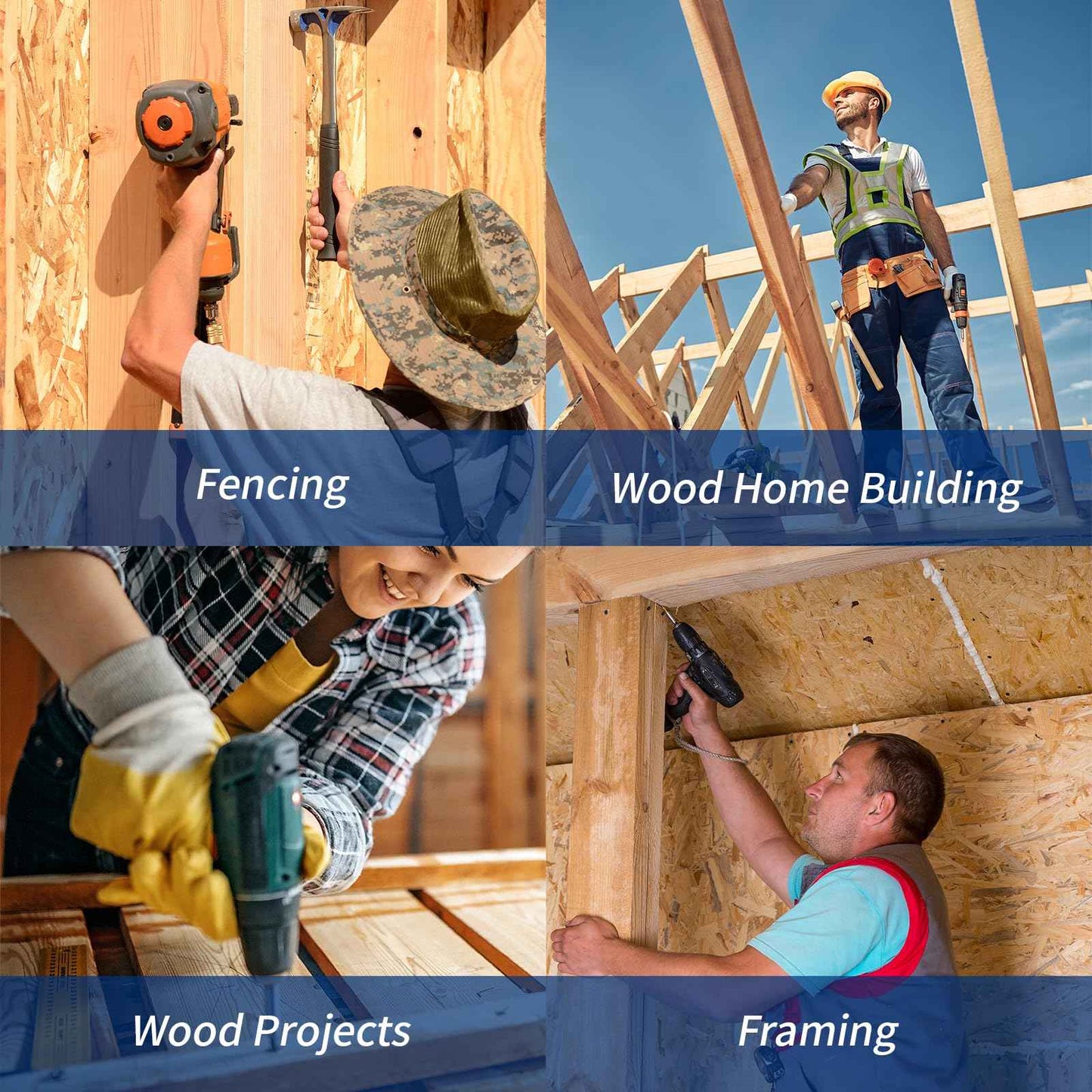 GOOBETTER #8 x 1-5/8" Exterior Wood Screws, 250 Pcs Deck Screws, Torx Head Screws, 304 Stainless Steel Corrosion-Resistant for Fencing, Decks, Outdoor Projects, Includes T20 Torx Bit